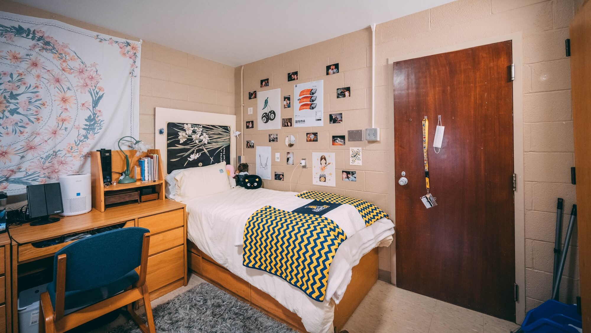 Student bedroom in Moore-Strong Residence Hall